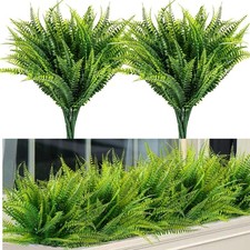 8Pcs Artificial Plants Outdoor Fake Boston Ferns For Home Garden Porch Decor
