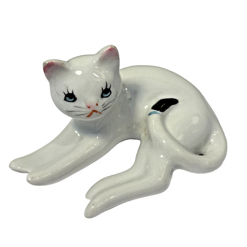 White cat figurine with - cat,