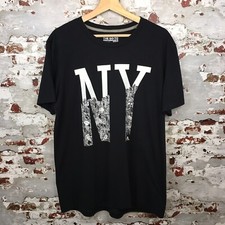 Adidas Black Regular Short Sleeve T-Shirt Men’s Large L New York Graphic Tee