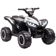 HOMCOM 12V Electric Quad Bikes for Kids Ride On Car ATV Toy for 3-5 Years White