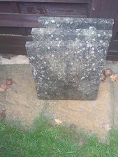 3 x PYRAMID PIER CAPS 40CM X 40CM X 4CM (@ edge). GREY/WEATHERED. Collect LU56EB