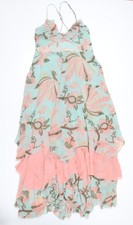 H&M Women’s Multicoloured Maxi Dress Size 12 Floral Chiffon Boho Summer