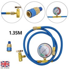 R134A Car Air Conditioning Recharge Measuring Hose Gas Hoses Tool with Gauge Kit