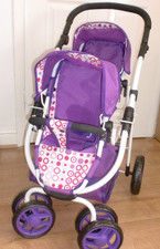 Dimples Ella Double Twin Baby Dolls Buggy Pushchair Stroller Pram 