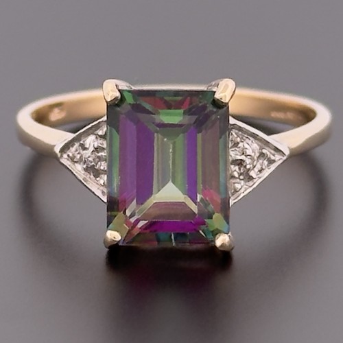 9ct yellow gold mystic topaz - mystic, &