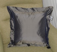 NEW - India Jane 100% 'Gunmetal' Silk Cushion - Feather filled - 54 cm Square