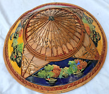ANTIQUE VINTAGE HANDPAINTED COOLIE HAT 40CM