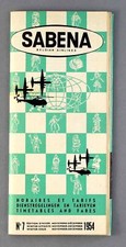SABENA AIRLINE TIMETABLE WINTER 1954 NO.7 BELGIAN WORLD AIRLINES ROUTE MAPS
