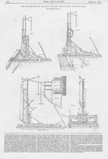 BROSOWSKY'S Hand Peat Digging Machine Antique Engineering Print 1875