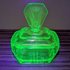 Uranium Glass Trinket Box with