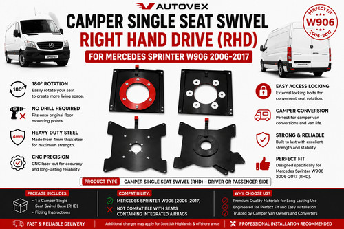 Camper single seat swivel - single,