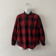 WOOLRICH FLANNEL SHIRT - XL - RED/BLACK CHECK - PLAID