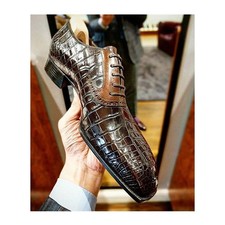 Men Handmade Leather Crocodile
