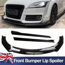 Gloss Front Bumper Lip Spoiler Splitter+Side Skirt For Audi A6 RS6 C6 C7 C7.5 C8