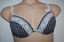 M&S Per Una Plunge Bra Lightly Padded Black & Ivory UK 36B EUR 80B BNWOT