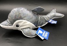 Cuddle Crew Dolphin Sparkling Silver & White Plush Soft Cuddly Toy New With Tags