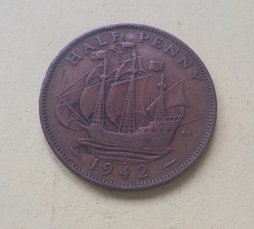 British half penny - half,