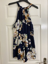 Navy Playsuit with Flowers