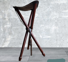 Luxurious Leather Tripod Stool