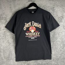 Jack Daniels T-Shirt Whiskey Graphic Print Short Sleeve Black Mens Medium