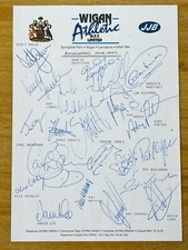 Hand Signed A4 Team Sheet -