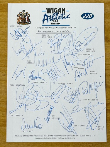 Hand signed team - signed, sheet
