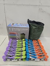 VOUNOT 40pcs Clothes Pegs and Bag for Washing Line, Stainless Steel Laundry Pegs