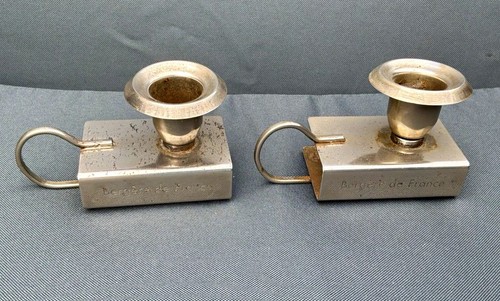 Pair metal candle - of,