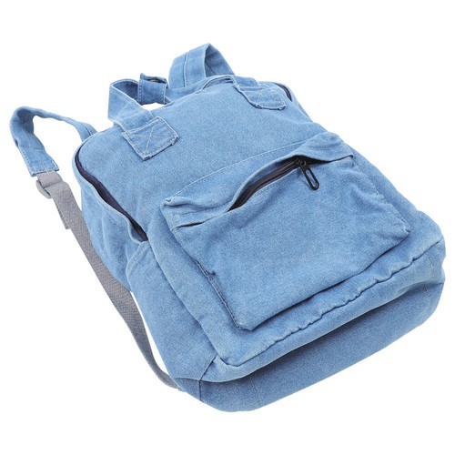 Reusable denim school backpack - denim,