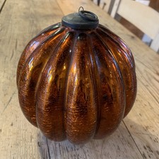 Large kugel crackle glass - kugel,