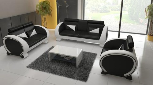 Leather sofa upholstered - leather,