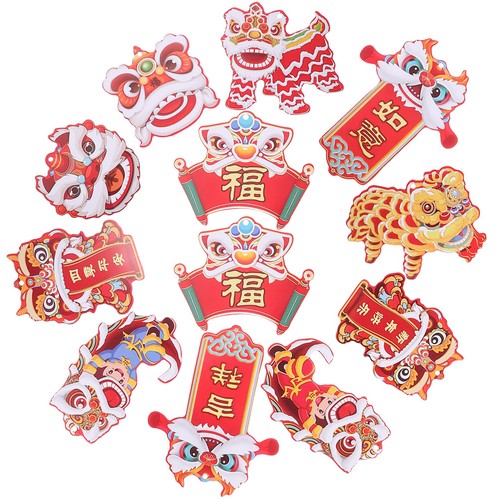 12pcs red paper new year - 12pcs,