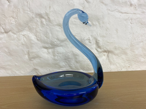 Vintage large blue glass - large,