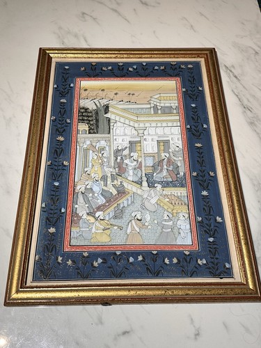 Vintage mughal court miniature - vintage,