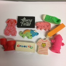 Vintage Erasers Rubbers 1980s