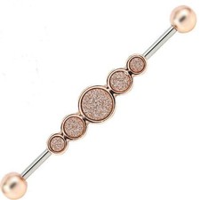 Industrial Scaffold Barbell Ear Piercing Bar Stainless Steel Glitter effect Bar