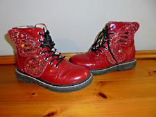 Lelli Kelly Red Patent Leather Butterfly/ Fairy Wings Ankle Boots EU 31/ UK 13