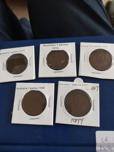 Australian one penny coins - 5,