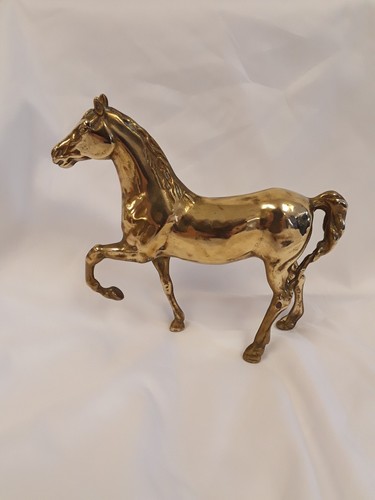 Vintage brass prancing horse - vintage,