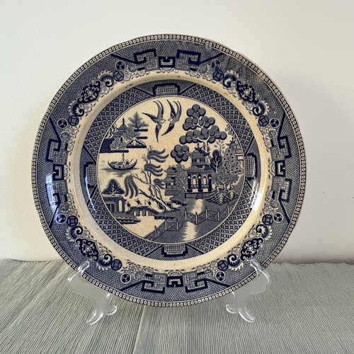 Antique blue willow plate - antique,