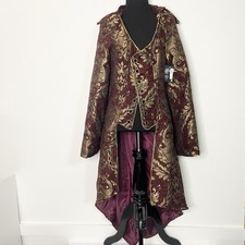 Jacquard Pirate Coat Corseted Cosplay Renfaire Halloween (See Measurements)