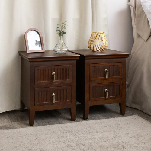 Pair dark brown - brown, wooden