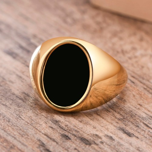 Gold plated signet ring - signet,