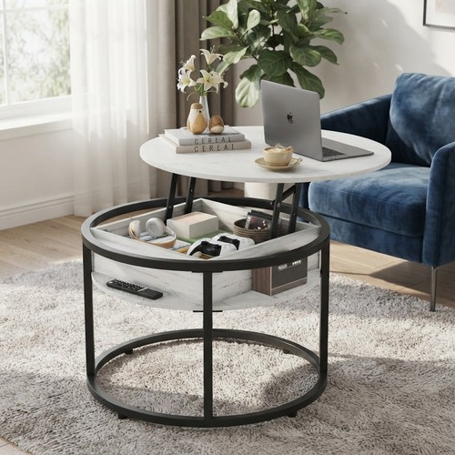 Round lift coffee table - round,