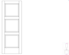 Mahogany 3 Panel Equal Raised