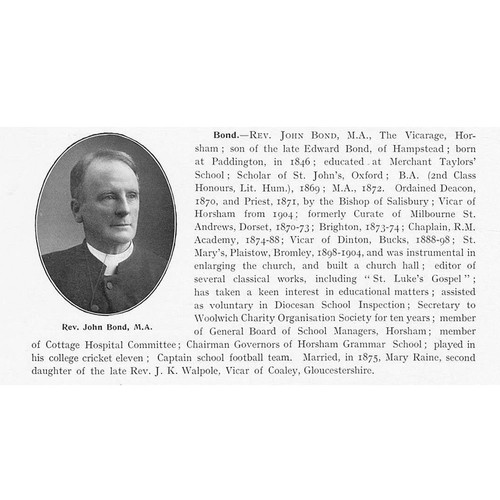 Rev john bond the vicarage - bond,