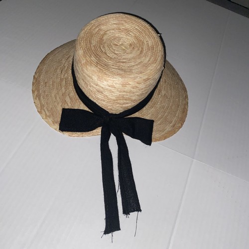Vintage straw boater hat - boater, with
