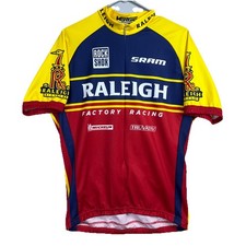 Verge Sport Racing Cycling Jersey Men’s XL Raleigh Red Blue SRAM 3/4 Zip