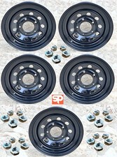 5x Gloss Black Modular Wheels 16" x 7" ET0 for Land Rover Defender +25 Zinc Nuts