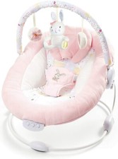 LADIDA Pink Baby Bouncer Padded Seat, Music  & Vibration Flower Bunny Design 76